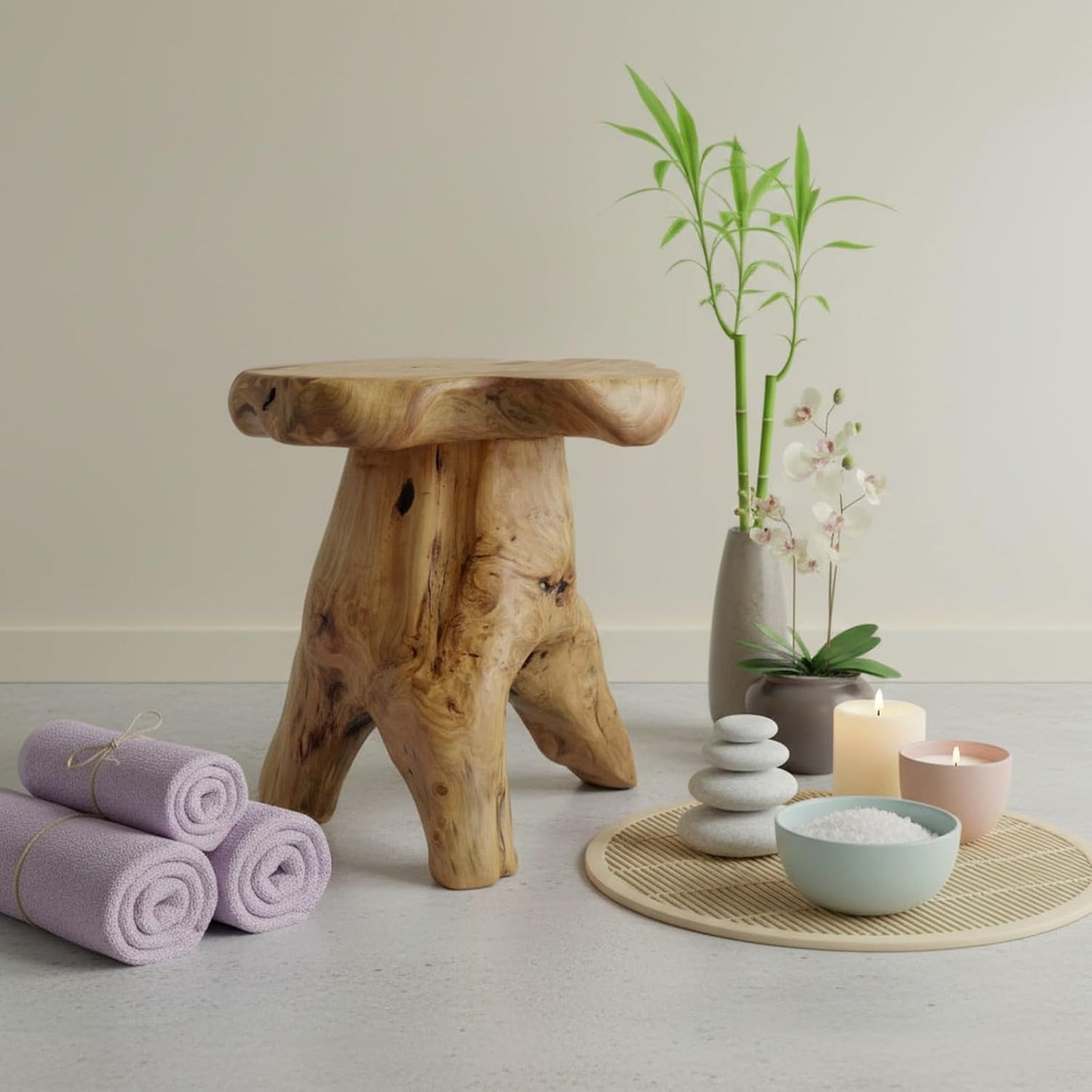 🌙✨ Rustic Mushroom Nightstand 🍄🌿 | Cozy Natural Wood Accent 🌟