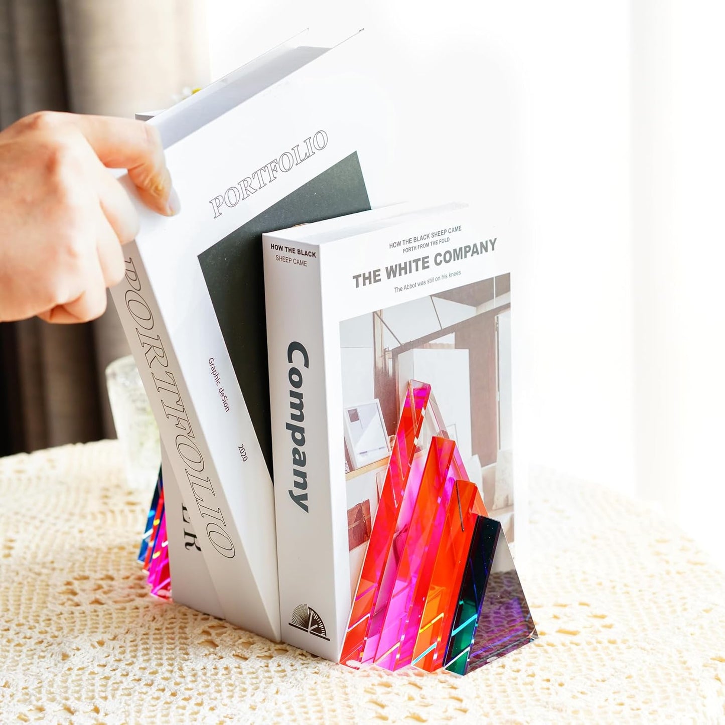 📚✨ Geometric Bookends 🔺🖤 | Stylish Desk & Shelf Decor 🌿💫