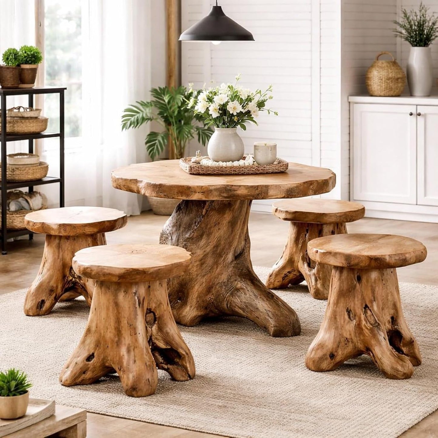 🌙✨ Rustic Mushroom Nightstand 🍄🌿 | Cozy Natural Wood Accent 🌟